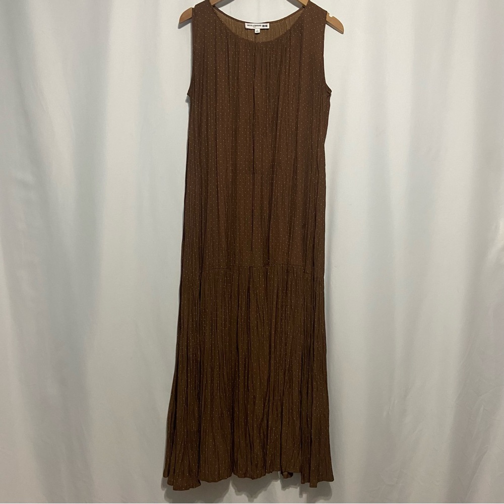Uniqlo x Ines de la Fressange Brown polka dot dress size small